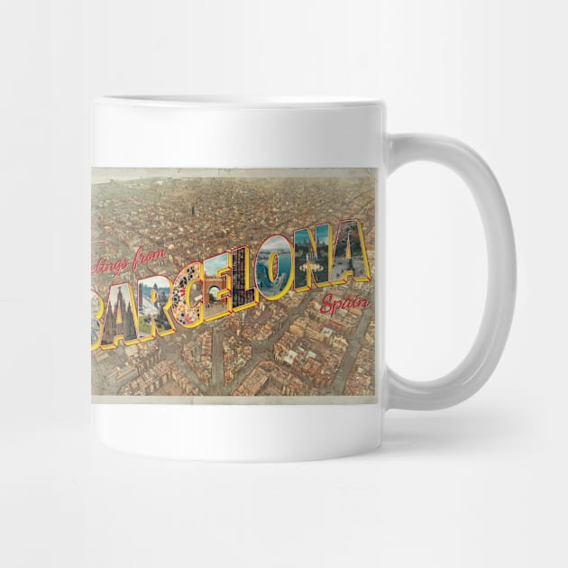 Greetings from Barcelona in Spain vintage style retro souvenir by DesignerPropo